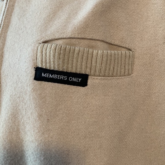 Members only cream oatmeal wool bomber aviator jacket coat size 40 vintage 80’s - Picture 2 of 13